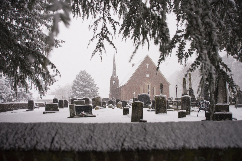 St. Georges in the snow. SOURCE DENY HOWETH
